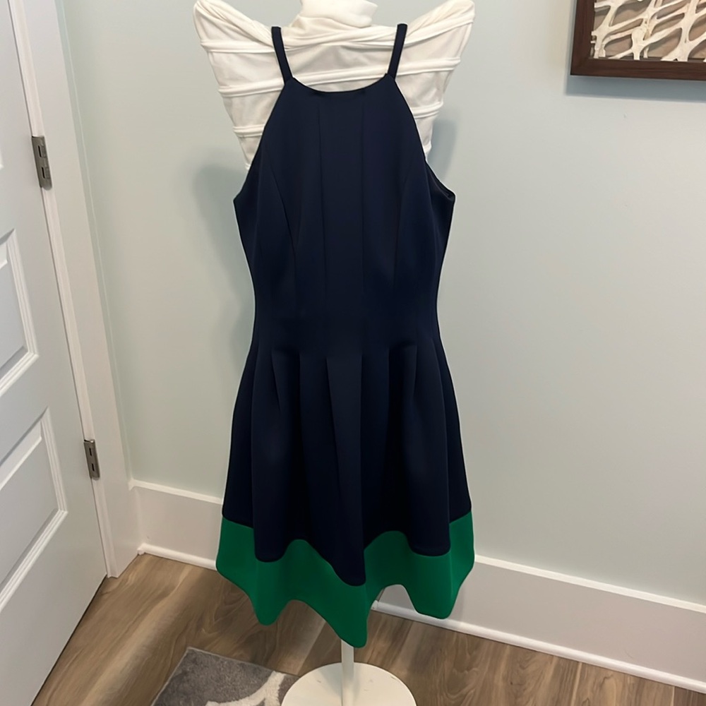 Vince Camuto Navy blue and green dress